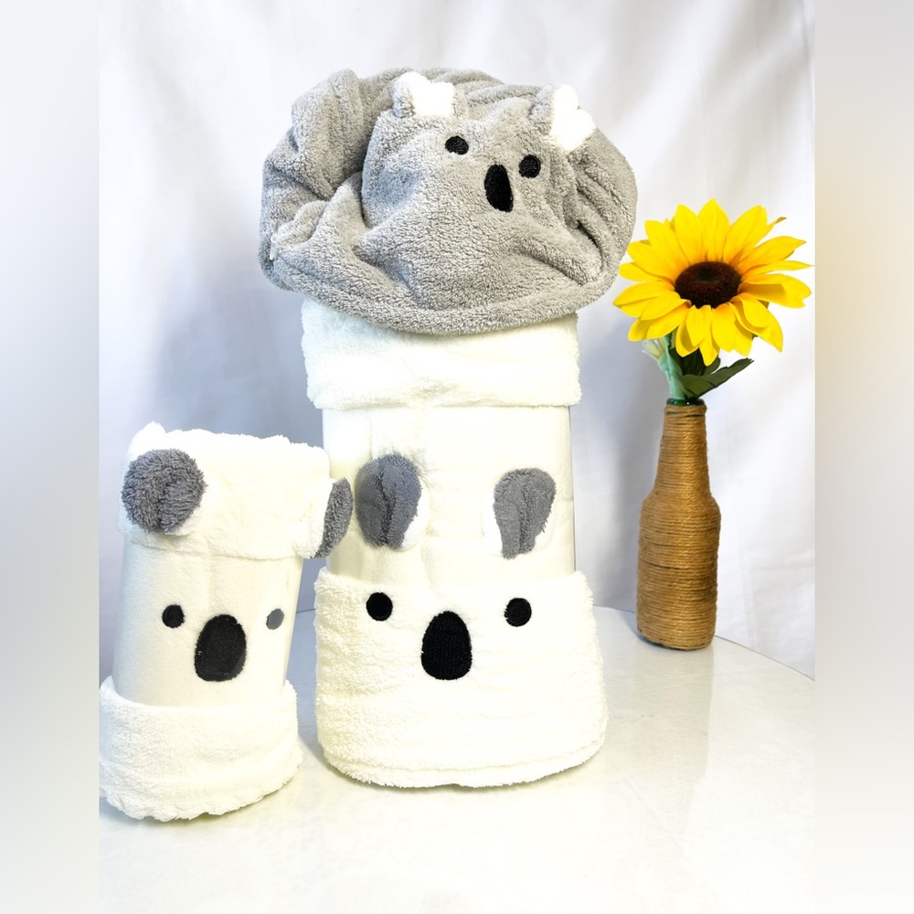 NEW Towel Set for Body and Face with Shower Cap